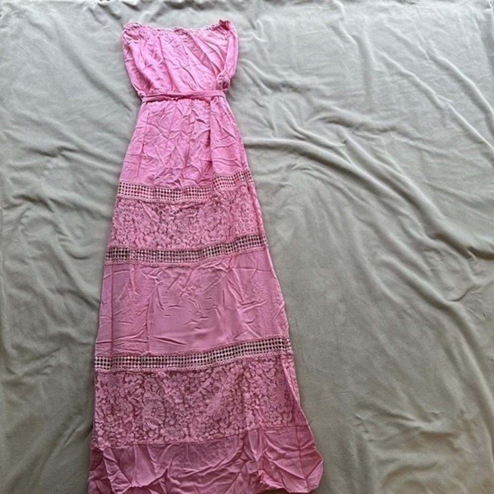 MARINEBLU PINK STRAPLESS MAXI DRESS - Size Small SKU:102